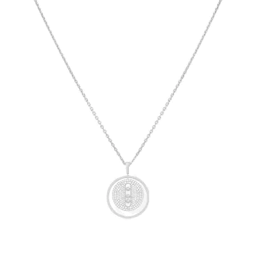 Collier Messika Lucky Move moyen modèle pavé en or blanc et diamants