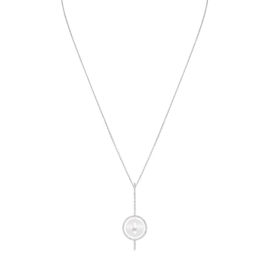 Collier Messika Lucky Move Arrow en or blanc et diamants