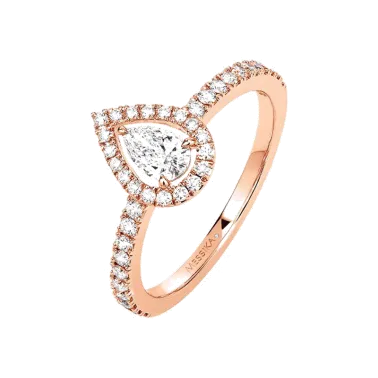 Bague Messika Joy en or rose et diamant poire 0,25 carat