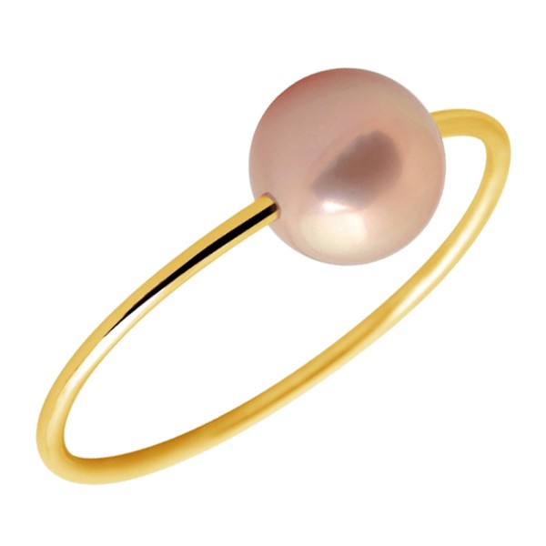 Bague Claverin Simply Pearly en or jaune et perle rose - SOLDAT