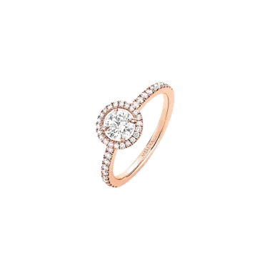 Bague Messika Joy en or rose et diamant rond 0,45 carat