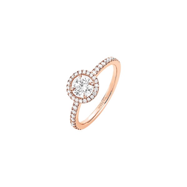 Bague Messika Joy en or rose et diamant rond 0,45 carat