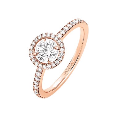 Bague Messika Joy en or rose et diamant rond 0,45 carat