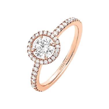 Bague Messika Joy en or rose et diamant rond 0,45 carat