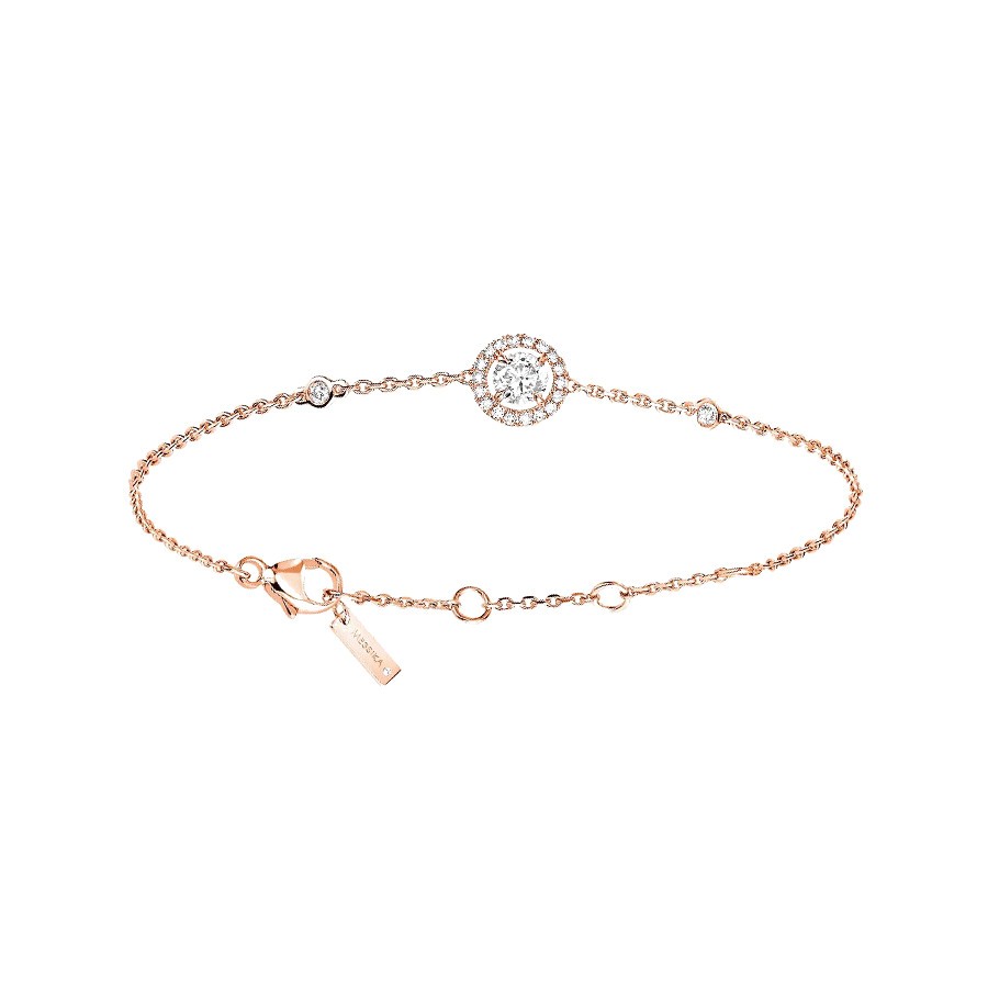 Bracelet Messika Joy en or rose et diamant rond 0,25 carat
