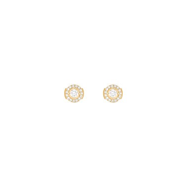 Boucles d'oreilles Messika Joy en or jaune et diamants ronds