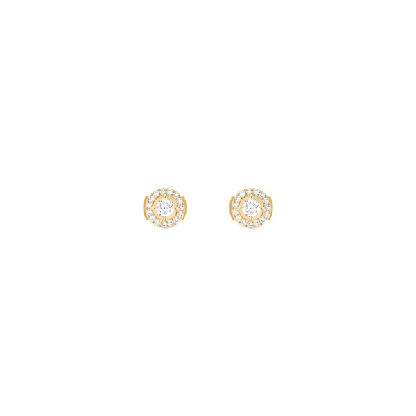 Boucles d'oreilles Messika Joy en or jaune et diamants ronds