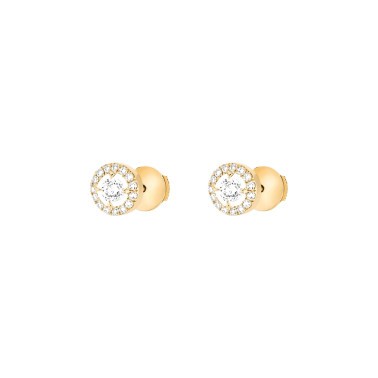 Boucles d'oreilles Messika Joy en or jaune et diamants ronds