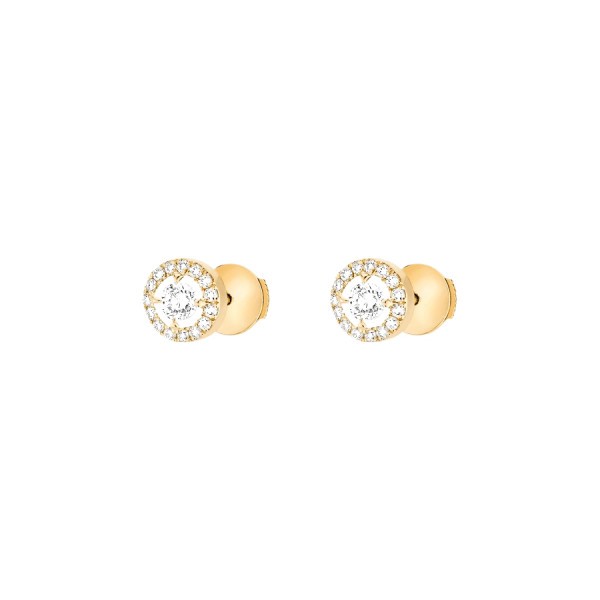 Boucles d'oreilles Messika Joy en or jaune et diamants ronds