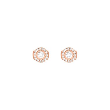 Boucles d'oreilles Messika Joy en or rose et diamants ronds