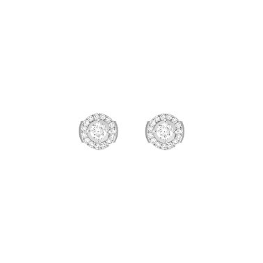 Boucles d'oreilles Messika Joy en or blanc et diamants ronds