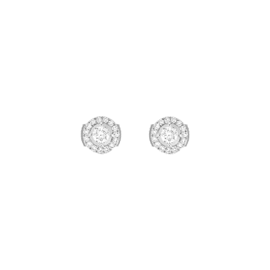 Boucles d'oreilles Messika Joy en or blanc et diamants ronds