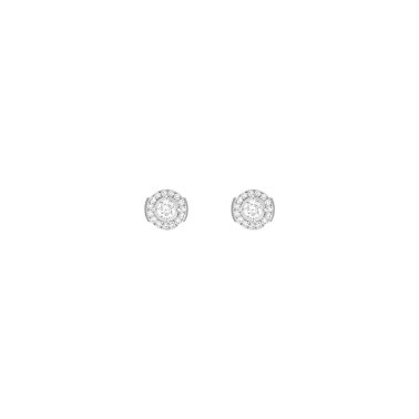 Boucles d'oreilles Messika Joy en or blanc et diamants ronds