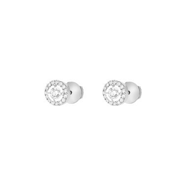 Boucles d'oreilles Messika Joy en or blanc et diamants ronds