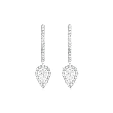 Créoles Messika Joy en or blanc et diamants poires