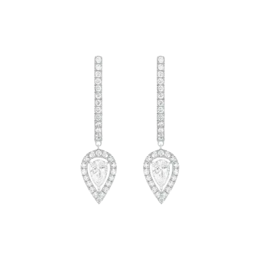 Créoles Messika Joy en or blanc et diamants poires