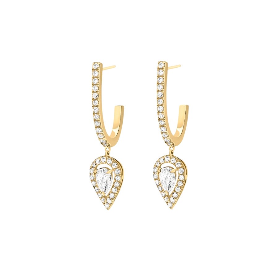 Créoles Messika Joy en or jaune et diamants poires