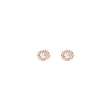 Boucles d'oreilles Messika Joy en or rose et diamants ronds 0,25 carat