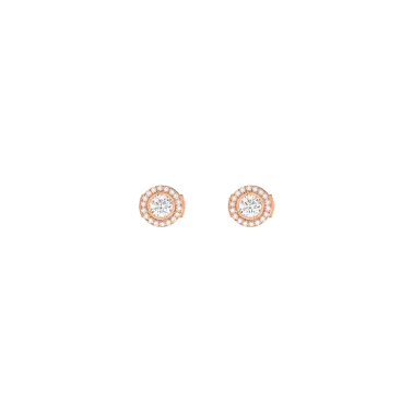 Boucles d'oreilles Messika Joy en or rose et diamants ronds 0,25 carat