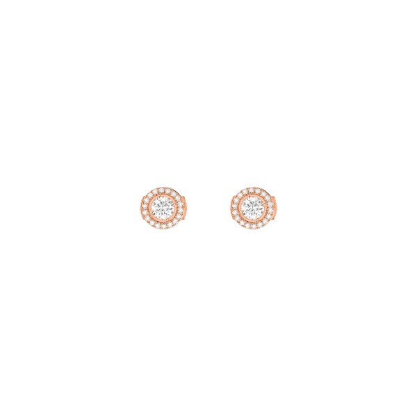 Boucles d'oreilles Messika Joy en or rose et diamants ronds 0,25 carat