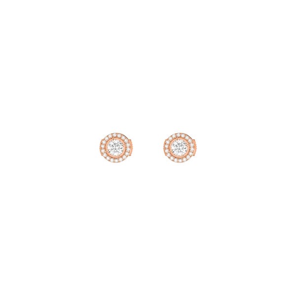 Boucles d'oreilles Messika Joy en or rose et diamants ronds 0,25 carat