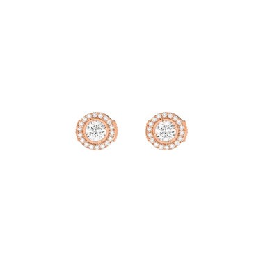 Boucles d'oreilles Messika Joy en or rose et diamants ronds 0,25 carat