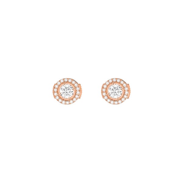 Boucles d'oreilles Messika Joy en or rose et diamants ronds 0,25 carat