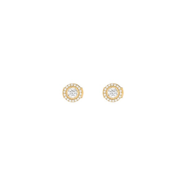Boucles d'oreilles Messika Joy en or jaune et diamants ronds 0,25 carat