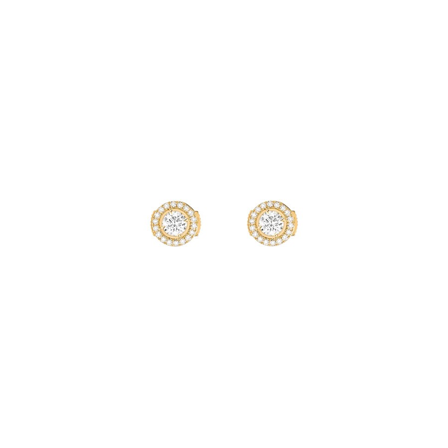 Boucles d'oreilles Messika Joy en or jaune et diamants ronds 0,25 carat