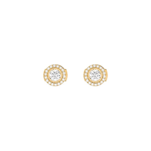 Boucles d'oreilles Messika Joy en or jaune et diamants ronds 0,25 carat