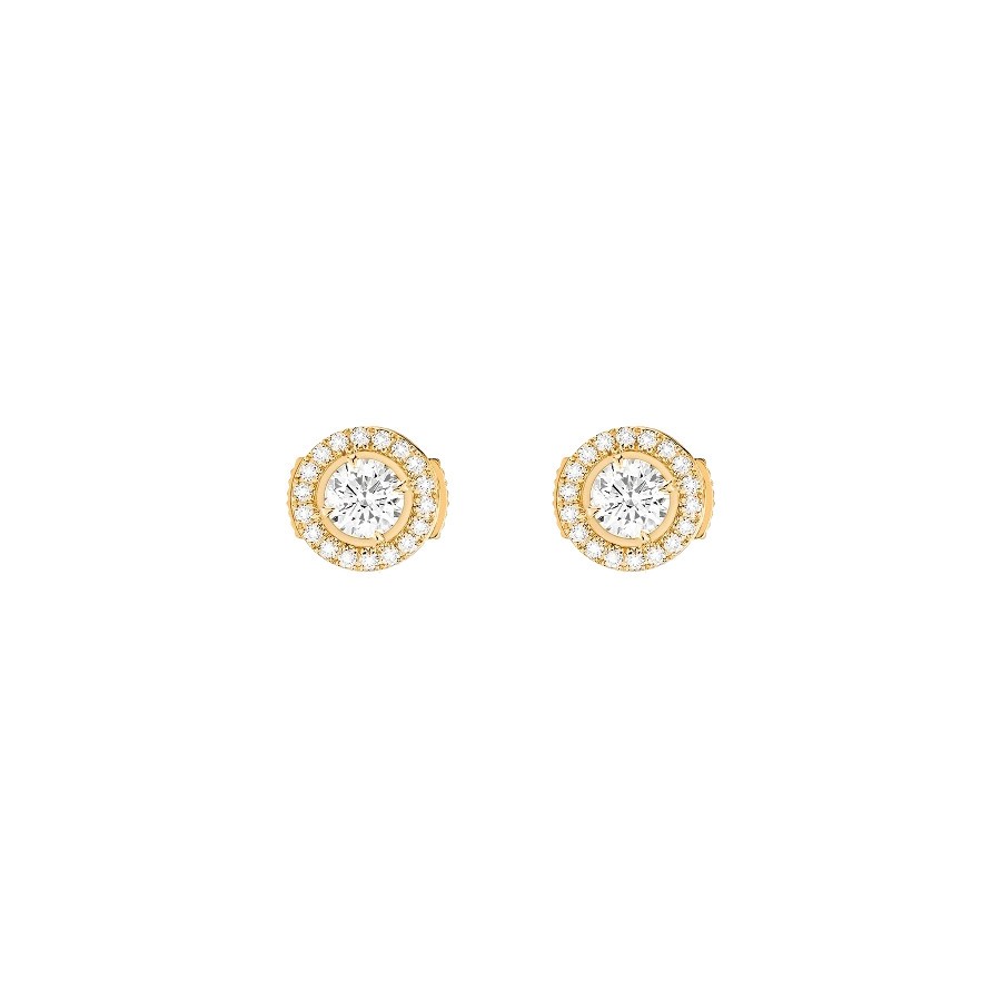 Boucles d'oreilles Messika Joy en or jaune et diamants ronds 0,25 carat