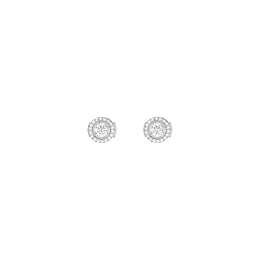 Boucles d'oreilles Messika Joy en or blanc et diamants ronds 0,25 carat