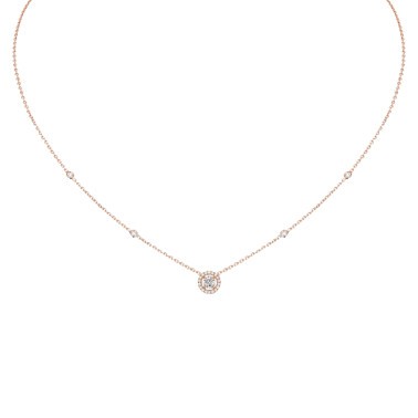 Collier Messika Joy en or rose et diamant rond 0,25 carat Collier Messika Joy en or rose et diamant rond 0,25 carat