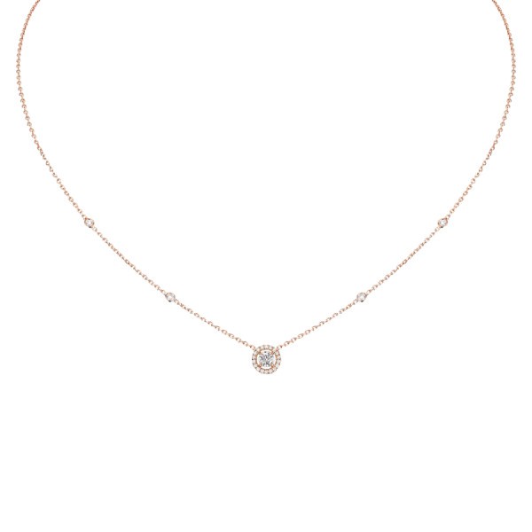 Collier Messika Joy en or rose et diamant rond 0,25 carat