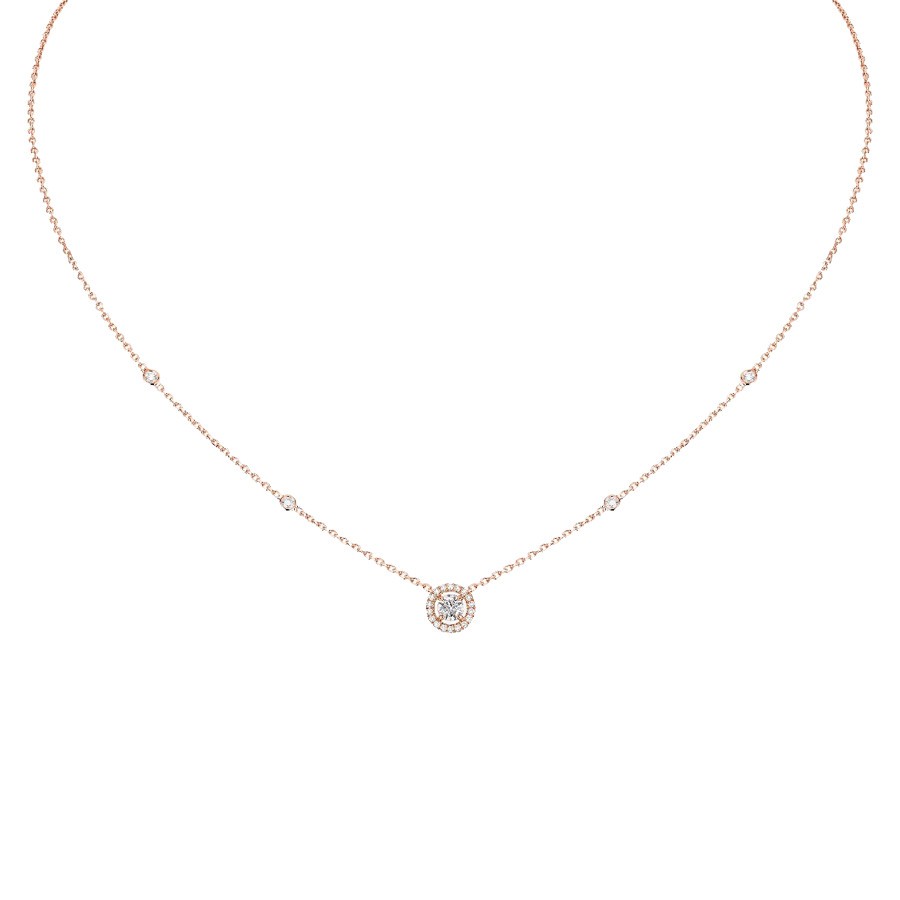Collier Messika Joy en or rose et diamant rond 0,25 carat Collier Messika Joy en or rose et diamant rond 0,25 carat