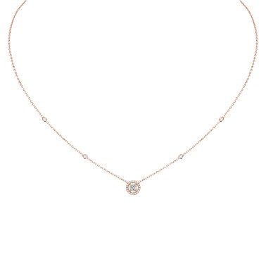 Collier Messika Joy en or rose et diamant rond 0,25 carat Collier Messika Joy en or rose et diamant rond 0,25 carat