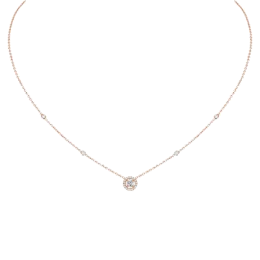 Collier Messika Joy en or rose et diamant rond 0,25 carat