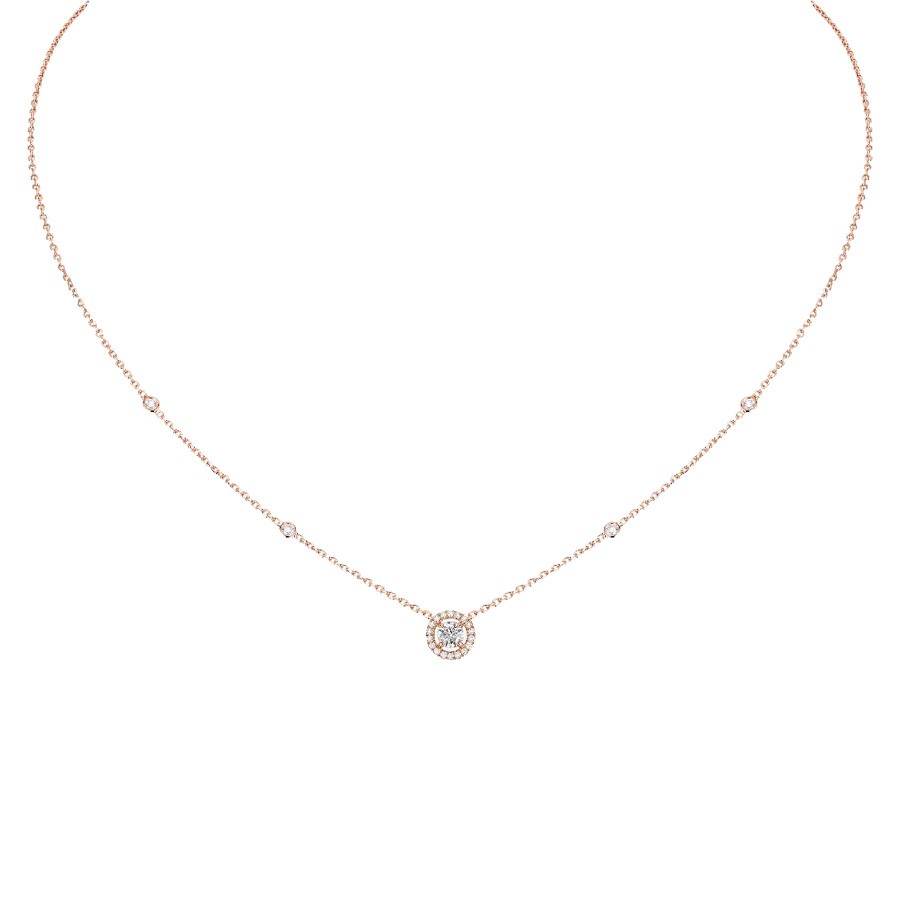 Collier Messika Joy en or rose et diamant rond 0,25 carat Collier Messika Joy en or rose et diamant rond 0,25 carat