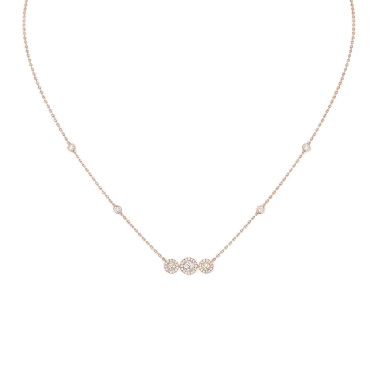 Collier Messika Joy Trilogy en or rose et diamants