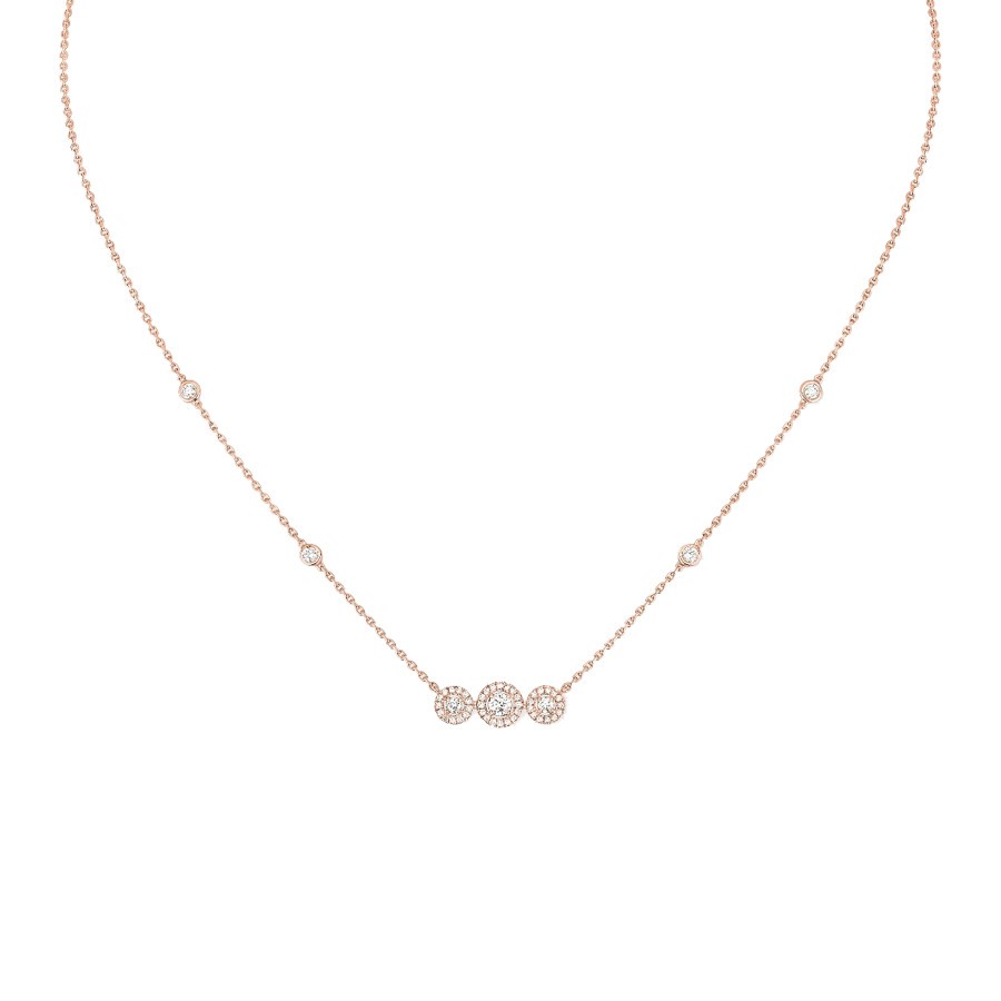 Collier Messika Joy Trilogy en or rose et diamants