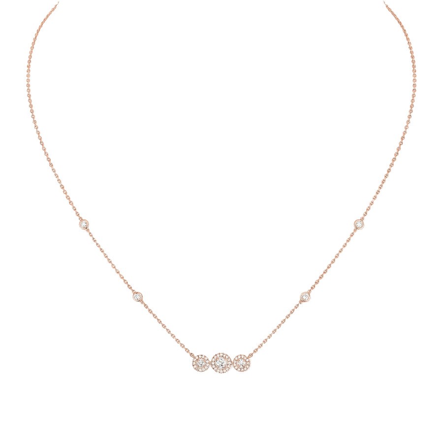 Collier Messika Joy Trilogy en or rose et diamants