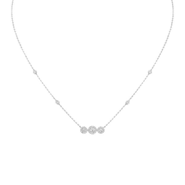 Collier Messika Joy Trilogy en or blanc et diamants