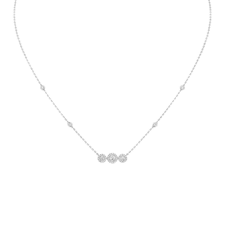 Collier Messika Joy Trilogy en or blanc et diamants