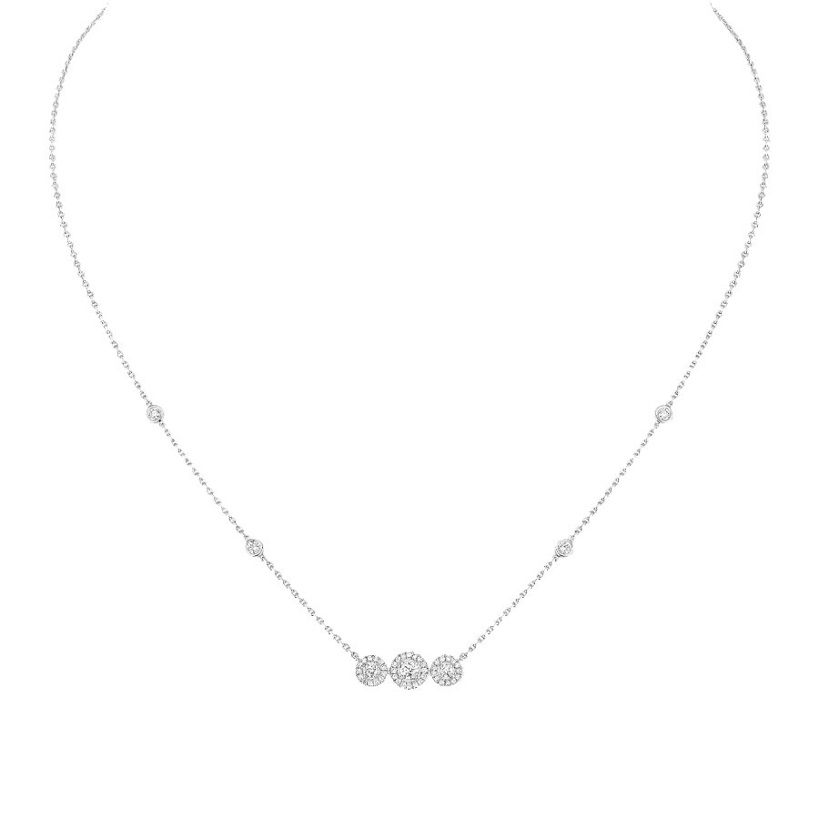 Collier Messika Joy Trilogy en or blanc et diamants