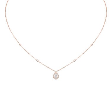 Collier Messika Joy en or rose et diamant poire 0,25 carat