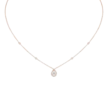 Collier Messika Joy en or rose et diamant poire 0,25 carat