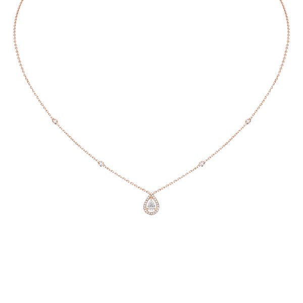 Collier Messika Joy en or rose et diamant poire 0,25 carat