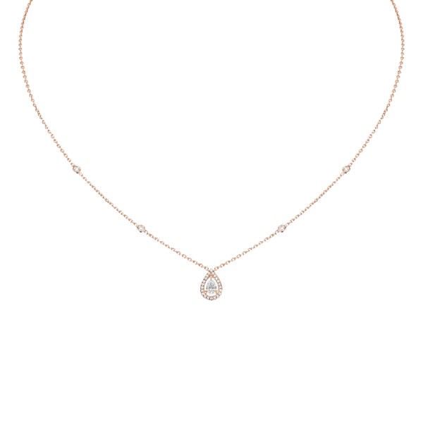 Collier Messika Joy en or rose et diamant poire 0,25 carat