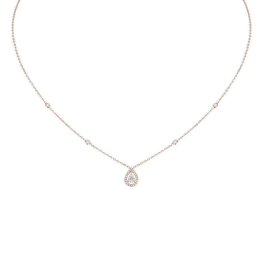 Collier Messika Joy en or rose et diamant poire 0,25 carat
