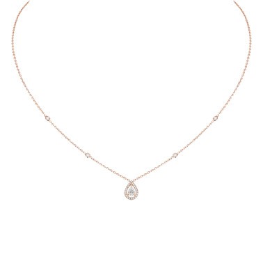 Collier Messika Joy en or rose et diamant poire 0,25 carat